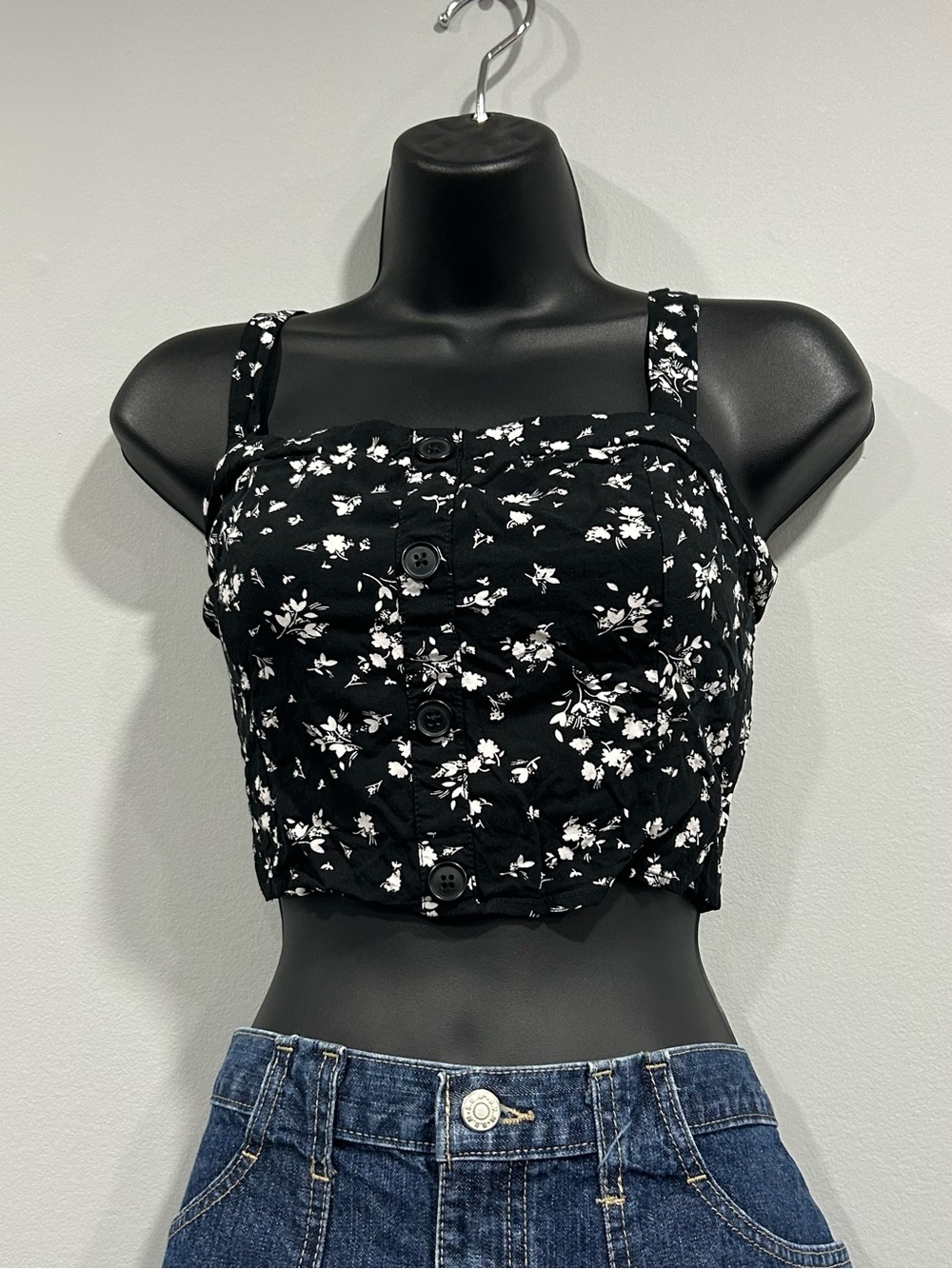 GARAGE crop black tank
